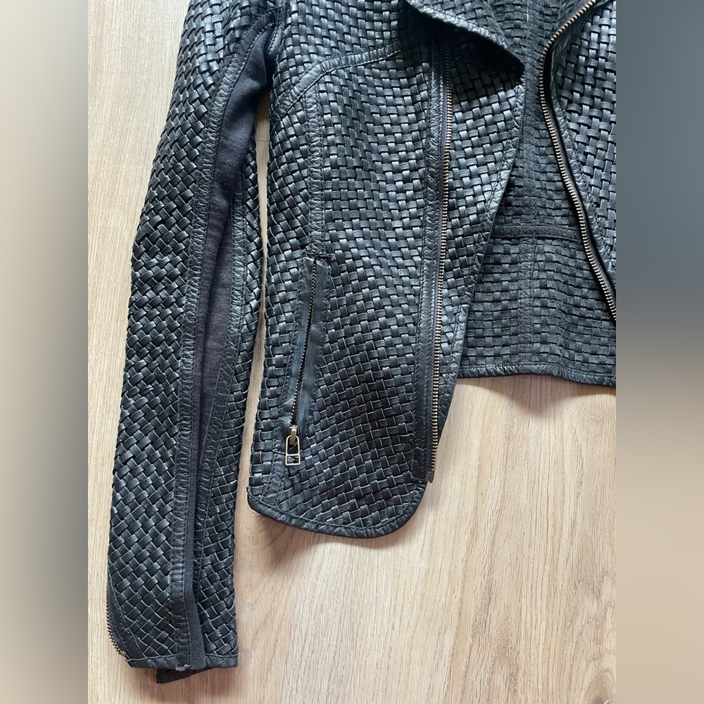 Improvd Woven 100% Genuine Leather Jacket Size XS - Picture 6 of 14